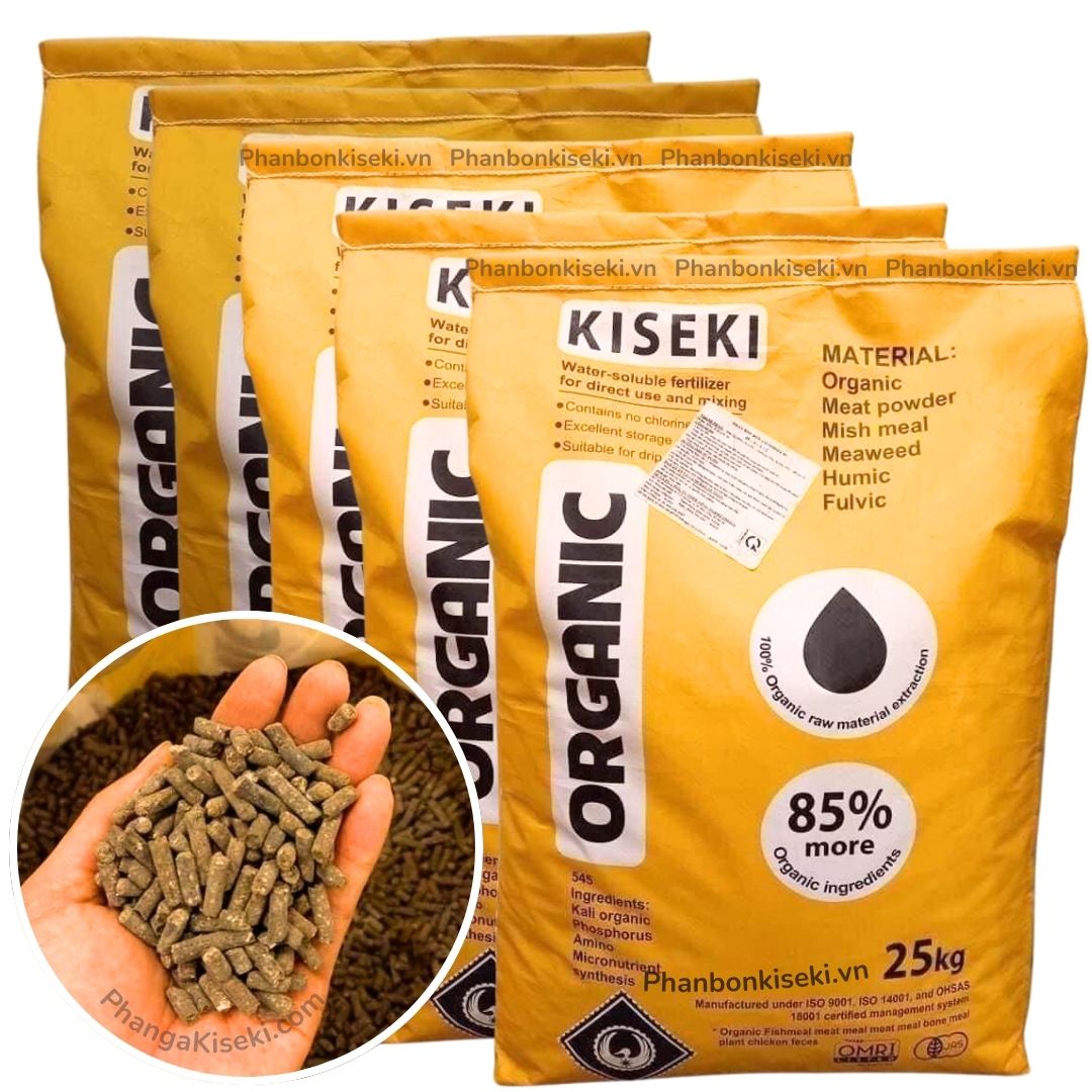 Combo 5 Bao Phân Bón Hữu Cơ Kiseki Bao 25 Kg
